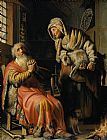 Anna Canvas Paintings - Tobit and Anna with a Kid